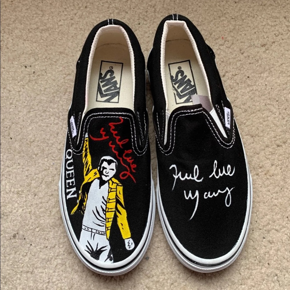 Custom hand painted vans slip on
